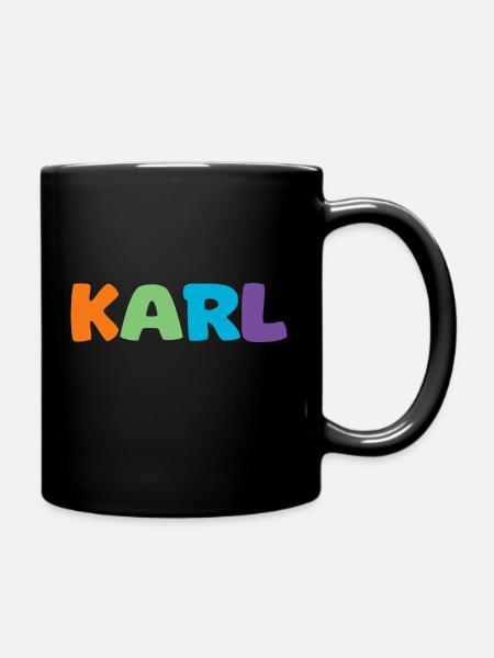 Name - Karl - Tasse einfarbig - Schwarz