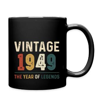 75 Years Old Vintage 1949 75th Birthday - Full Colour Mug - black - Right
