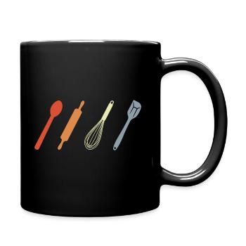 Fournitures de pâtisserie vintage - Mug uni - noir - Droite