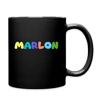 Name - Marlon - Tasse einfarbig - Schwarz - Rechts