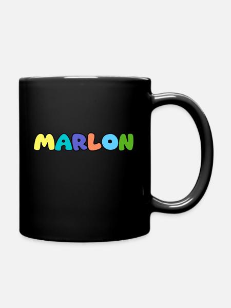 Name - Marlon - Tasse einfarbig - Schwarz