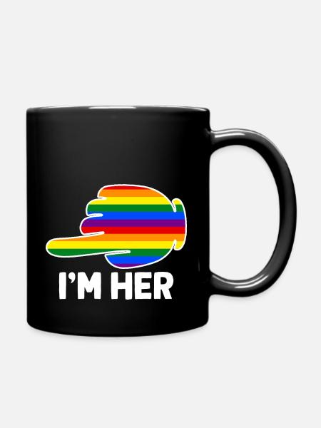Je suis à elle arc-en-ciel Couple Lesbien Drôle LGBT Fierté - Mug uni - noir