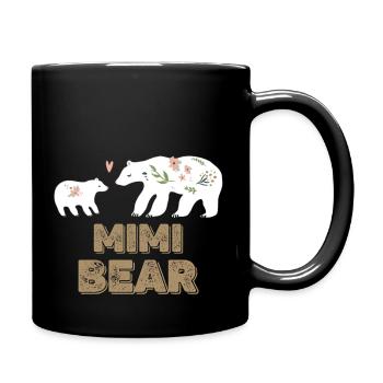 Mimi Ours Maman Maman Floral Bonne fête des mères - Mug uni - noir - Droite