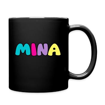 Name - Mina - Tasse einfarbig - Schwarz - Rechts