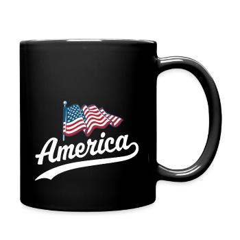 Amerika Flagge - Tasse einfarbig - Schwarz - Rechts