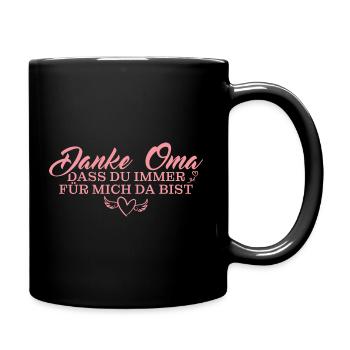 Danke Oma Muttertag Beste Großmutter - Tasse einfarbig - Schwarz - Rechts