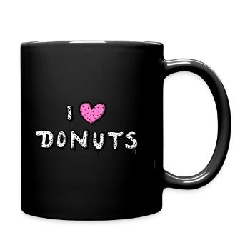 Donut Love - Tasse einfarbig - Schwarz - Rechts