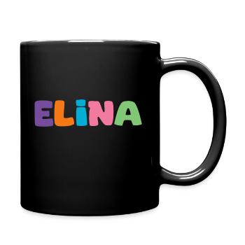 Name - Elina - Tasse einfarbig - Schwarz - Rechts