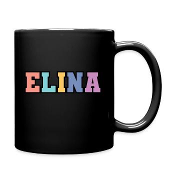 Name - Elina - Tasse einfarbig - Schwarz - Rechts