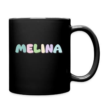Nom -Melina - Mug uni - noir - Droite