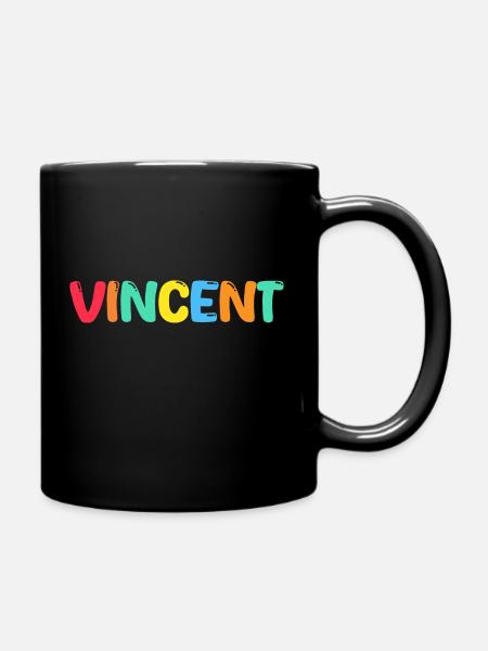 Name - Vincent - Tasse einfarbig - Schwarz