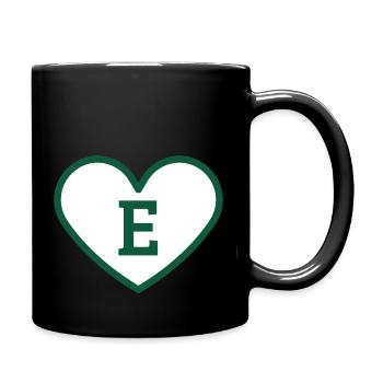 Letter e heart sport trend green - gift idea - Full Colour Mug - black - Right