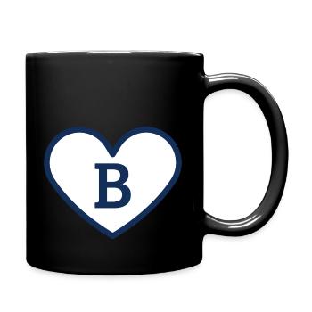 Buchstabe b Herz Sport Trend blau - Geschenkidee - Tasse einfarbig - Schwarz - Rechts