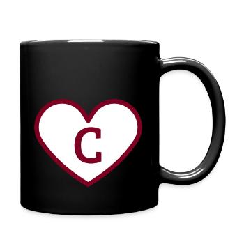 Buchstabe c Herz Sport Trend Burgund - Geschenkidee - Tasse einfarbig - Schwarz - Rechts