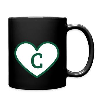 Letter c heart sport trend green - gift idea - Full Colour Mug - black - Right