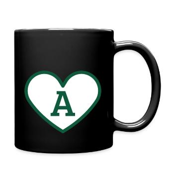 Lettre a cœur sport tendance vert - idée cadeau - Mug uni - noir - Droite