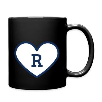 Buchstabe r Herz Sport Trend blau - Geschenkidee - Tasse einfarbig - Schwarz - Rechts