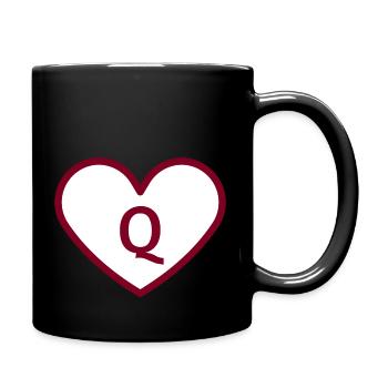 Letter Q heart sport trend burgundy - gift idea - Full Colour Mug - black - Right