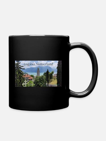Lugano, Switzerland - Full Colour Mug - black
