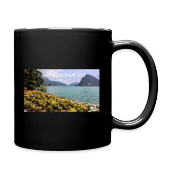 Lugano, Switzerland - Full Colour Mug - black - Right