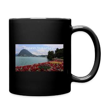 Lugano, Switzerland - Full Colour Mug - black - Right