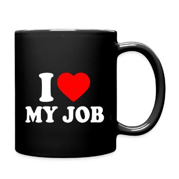 I love my job - Mug uni - noir - Droite