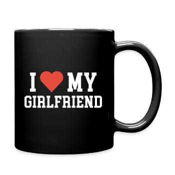 I Love My Girlfriend Valentinstag Geschenk Liebe - Tasse einfarbig - Schwarz - Rechts