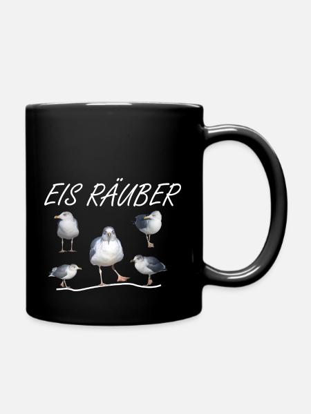 Eisräuber Eis Möwe Meer Urlaub Strand Segeln - Tasse einfarbig - Schwarz