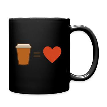 Coffee is Love - Tasse einfarbig - Schwarz - Rechts