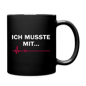 Trend Urlaub "ein muss" cooles null Bock Geschenk - Tasse einfarbig - Schwarz - Rechts