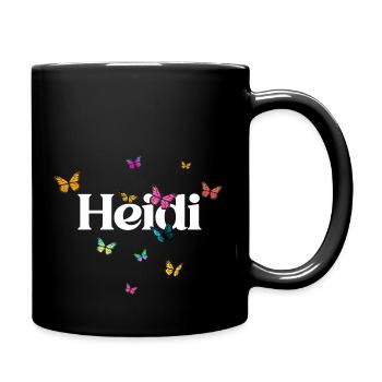 HEIDI - Beau prénom de fille avec papillon coloré - Mug uni - noir - Droite