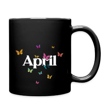 AVRIL - Beau prénom de fille avec un fracas coloré - Mug uni - noir - Droite