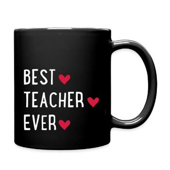 Bester Lehrer / Beste Lehrerin - Tasse einfarbig - Schwarz - Rechts