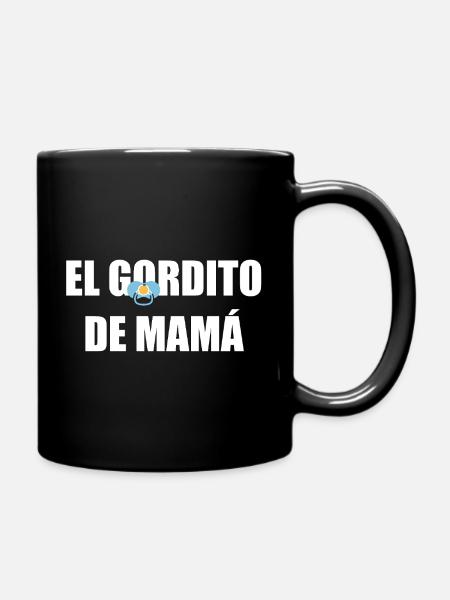 Mom's Chubby in WHITE - Full Colour Mug - black