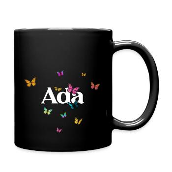 ADA - Schöner Mädchen Name mit Schmetterlingen - Tasse einfarbig - Schwarz - Rechts
