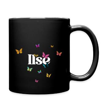 ILSE - Schöner Mädchen Name mit Schmetterlingen - Tasse einfarbig - Schwarz - Rechts