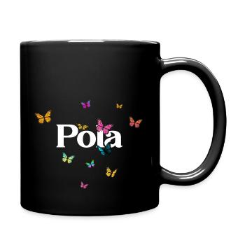POLA - Beau nom de fille avec des papillons - Mug uni - noir - Droite