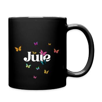 JULE - Beautiful Girl Name with Butterflies - Full Colour Mug - black - Right
