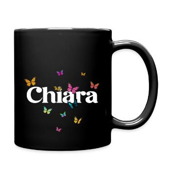 CHIARA - Beautiful Girl Name with Butterflies - Full Colour Mug - black - Right