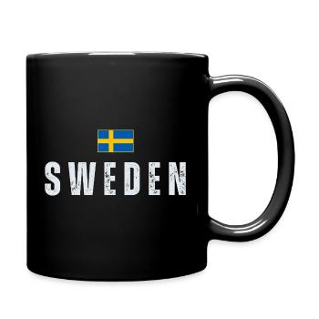 Flagge Schwedens, schwedischer Patriot - Tasse einfarbig - Schwarz - Rechts