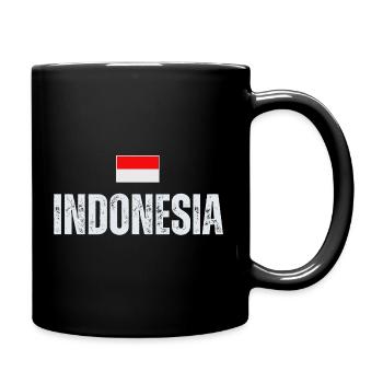 Indonesian flag, Indonesian patriot - Full Colour Mug - black - Right