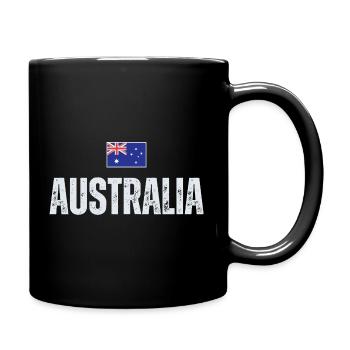 Flagge Australien, ich liebe Australien - Tasse einfarbig - Schwarz - Rechts