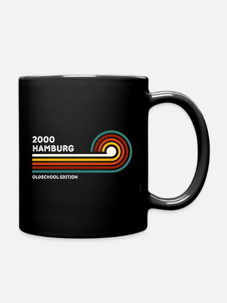 Hamburg Retro Shirt 2000 Zip Code Souvenir Zip Code - Full Colour Mug - black
