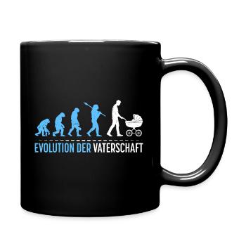 Werdender Vater EVOLUTION DER VATERSCHAFT Lustig - Tasse einfarbig - Schwarz - Rechts