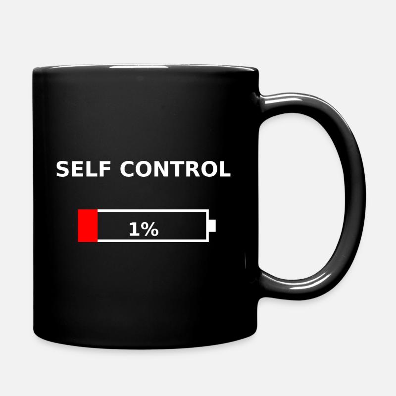 SELF CONTROL - 1 % Batterie faible - Mug uni - noir