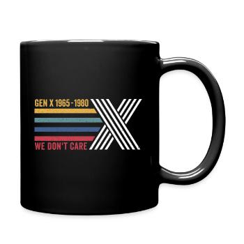 Wir kümmern uns nicht Retro Generation X 1965 1980 - Tasse einfarbig - Schwarz - Rechts