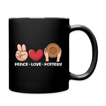 Paix Amour Poterie Art Joie - Mug uni - noir - Droite