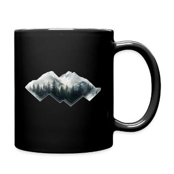 Forêt, Montagnes, Nature - Mug uni - noir - Droite