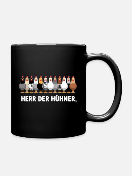 Herr Der Hühner Lustige Hühnergrafik - Tasse einfarbig - Schwarz
