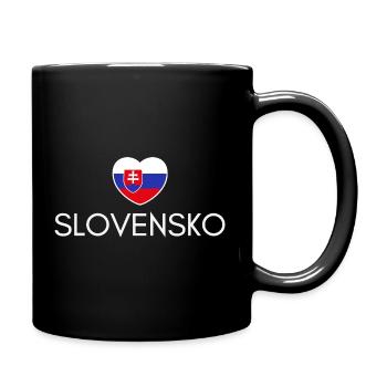 Heart with Slovakia flag, I love Slovakia - Full Colour Mug - black - Right